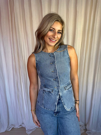 Set (Top+Jeans) H&M denim maat 36