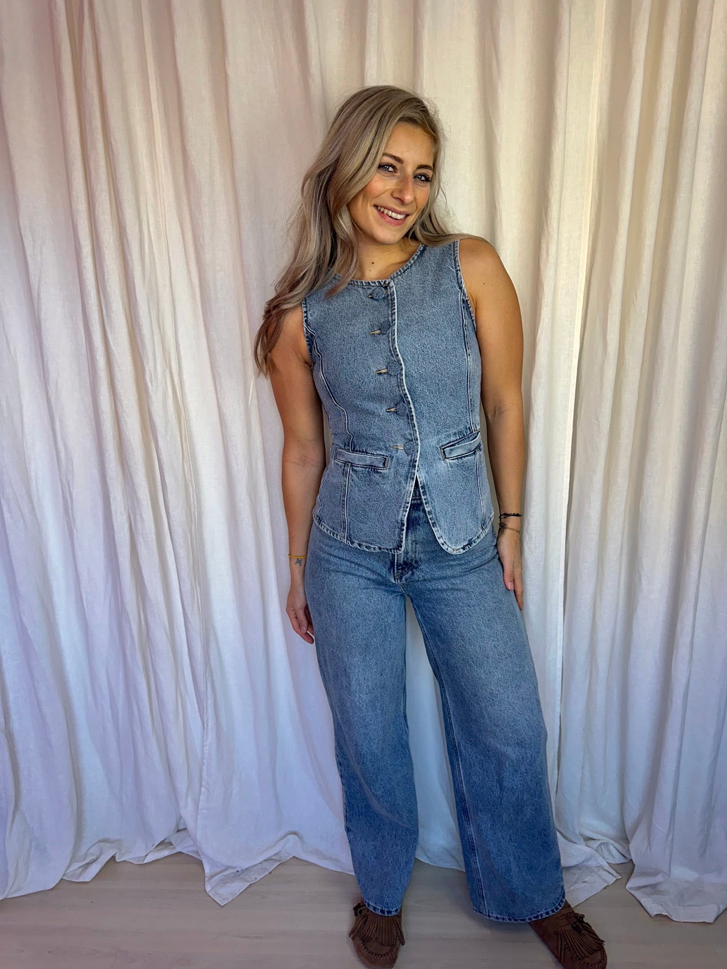 Set (Top+Jeans) H&M denim maat 36