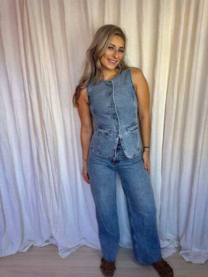 Set (Top+Jeans) H&M denim maat 36