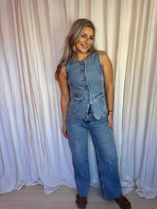 Set (Top+Jeans) H&M denim maat 36