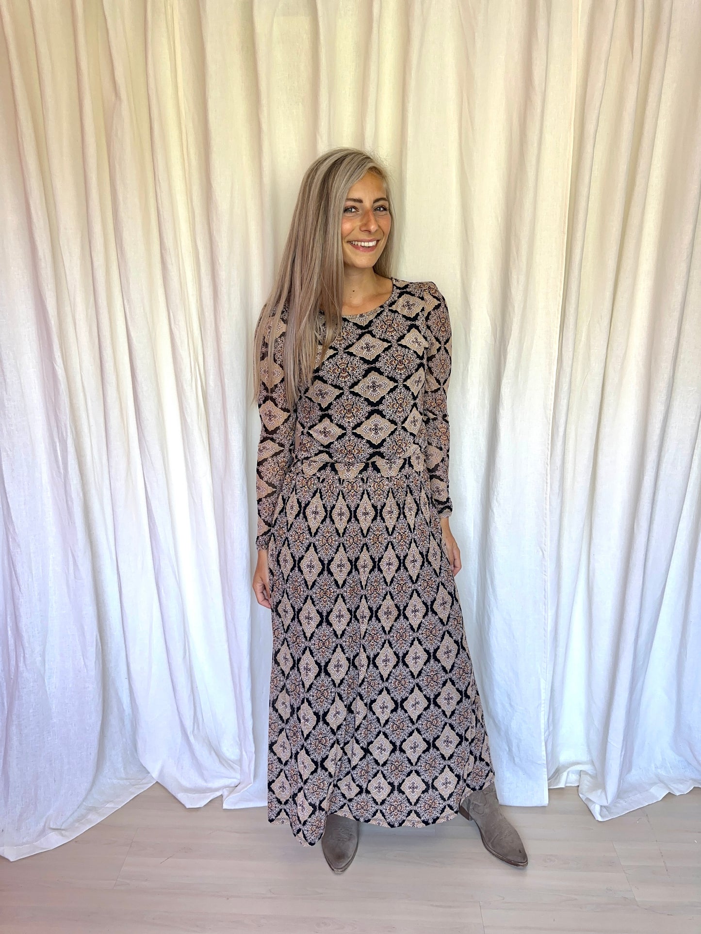 Set (Top+Rok) Freequent print bruin maat M