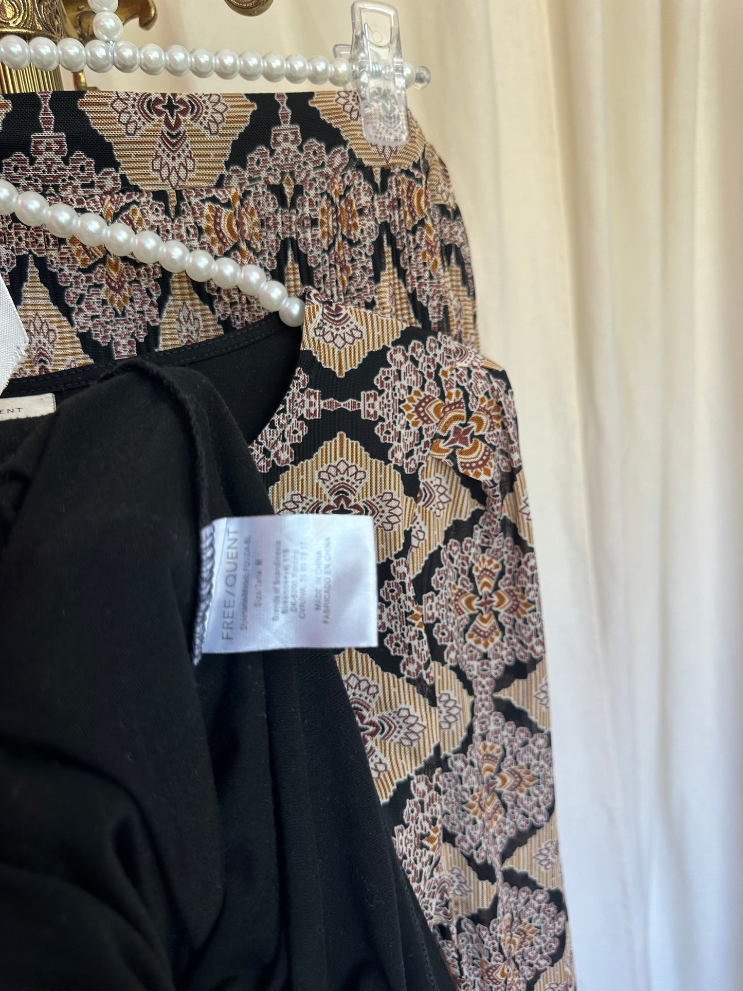 Set (Top+Rok) Freequent print bruin maat M