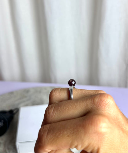 Set (ring & oorbellen bedels) Ti Sento Milano zilver/paars