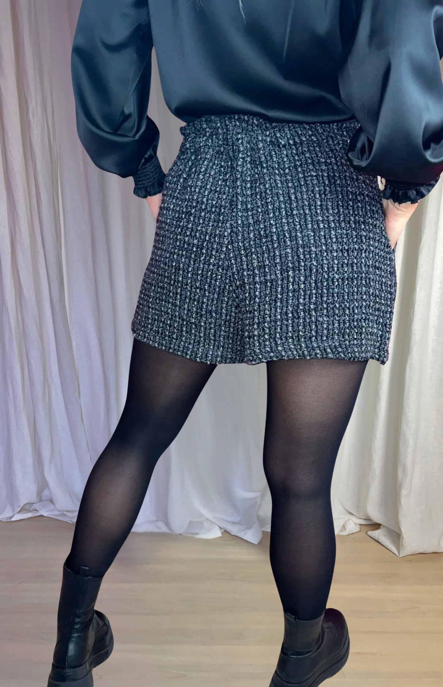 Short IRO tweed grijs,zwart maat 38