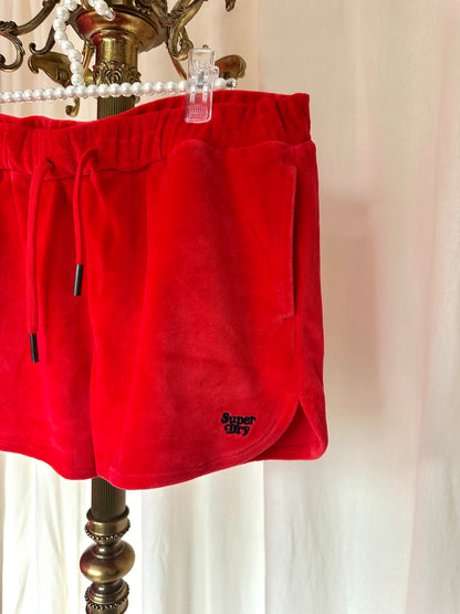 Short Superdry fluweel rood maat 40