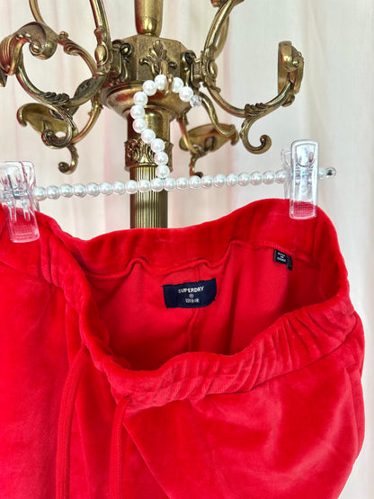 Short Superdry fluweel rood maat 40