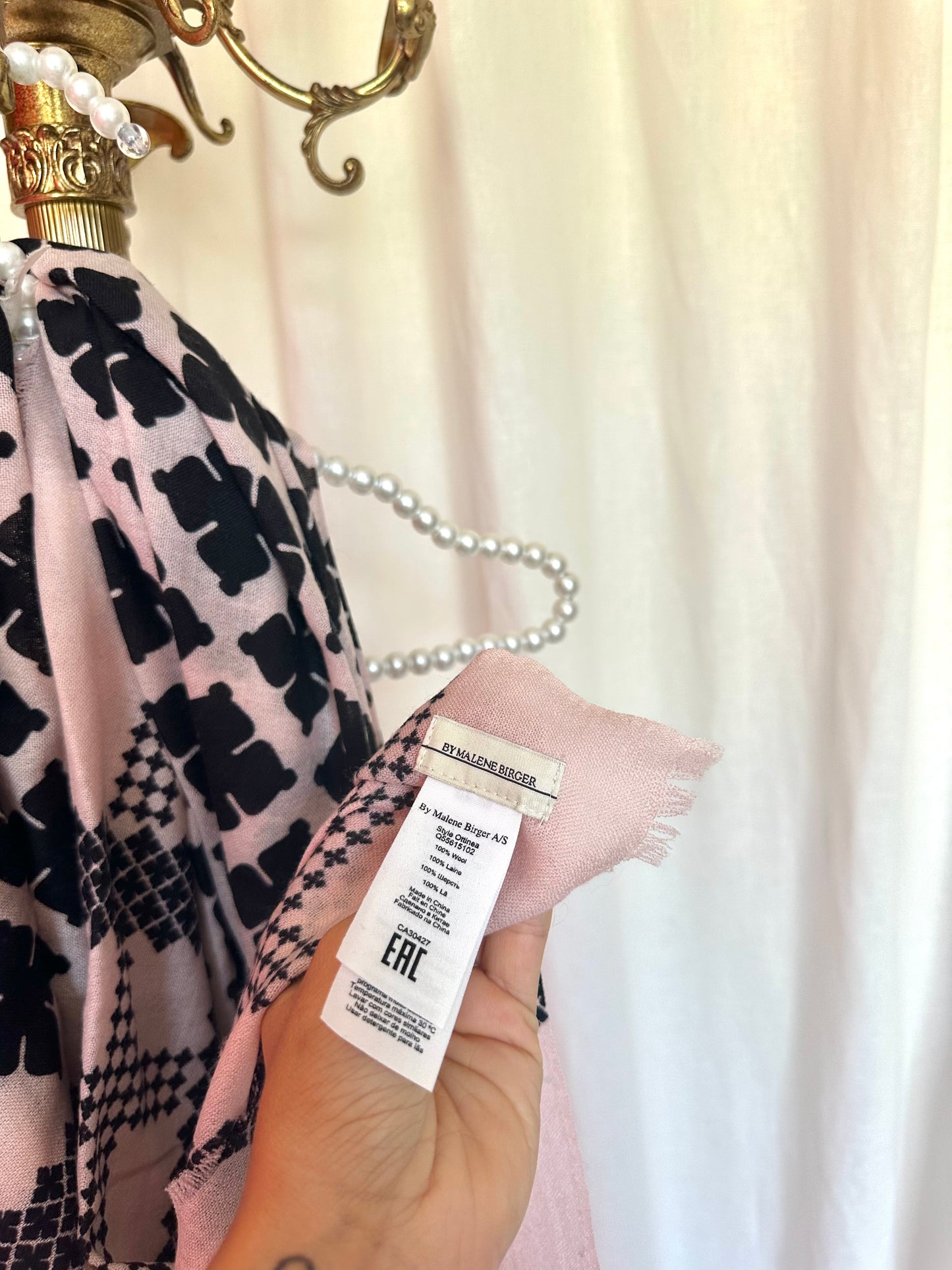 Sjaal By Malene Birger Ottinea lichtroze,zwart