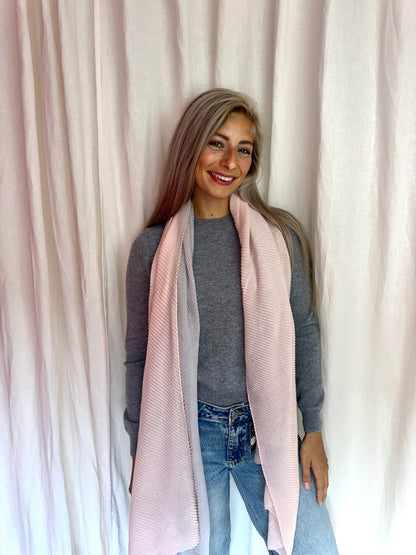 Sjaal Fashion Best Emilie grijs,lichtroze