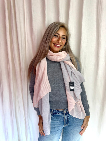 Sjaal Fashion Best Emilie grijs,lichtroze