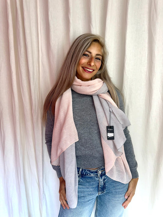 Sjaal Fashion Best Emilie grijs,lichtroze