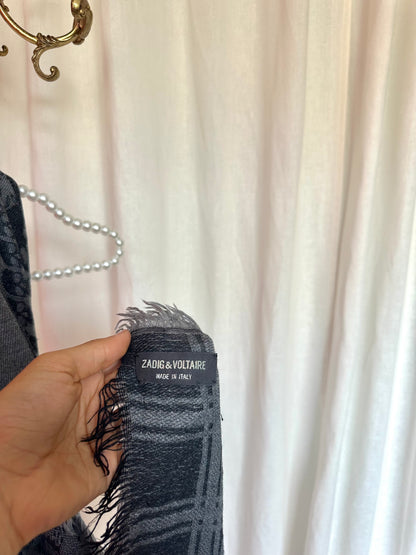 Sjaal Zadig&Voltaire zwart,grijs
