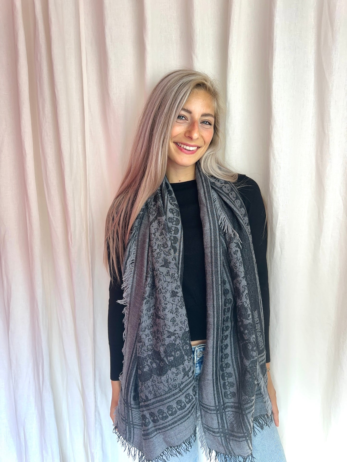 Sjaal Zadig&Voltaire zwart,grijs