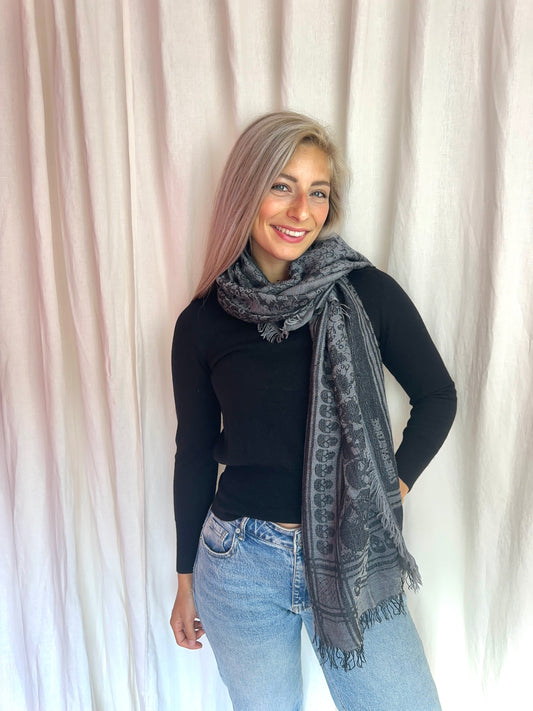 Sjaal Zadig&Voltaire zwart,grijs