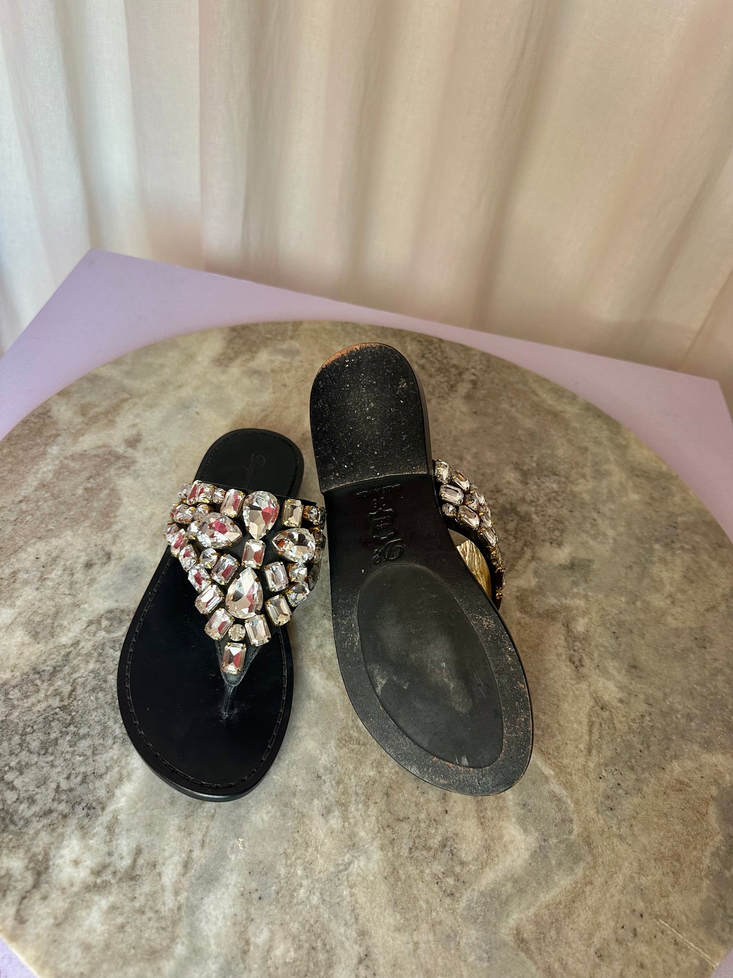 Slippers Dsquared2 strass zilver zwart maat 36
