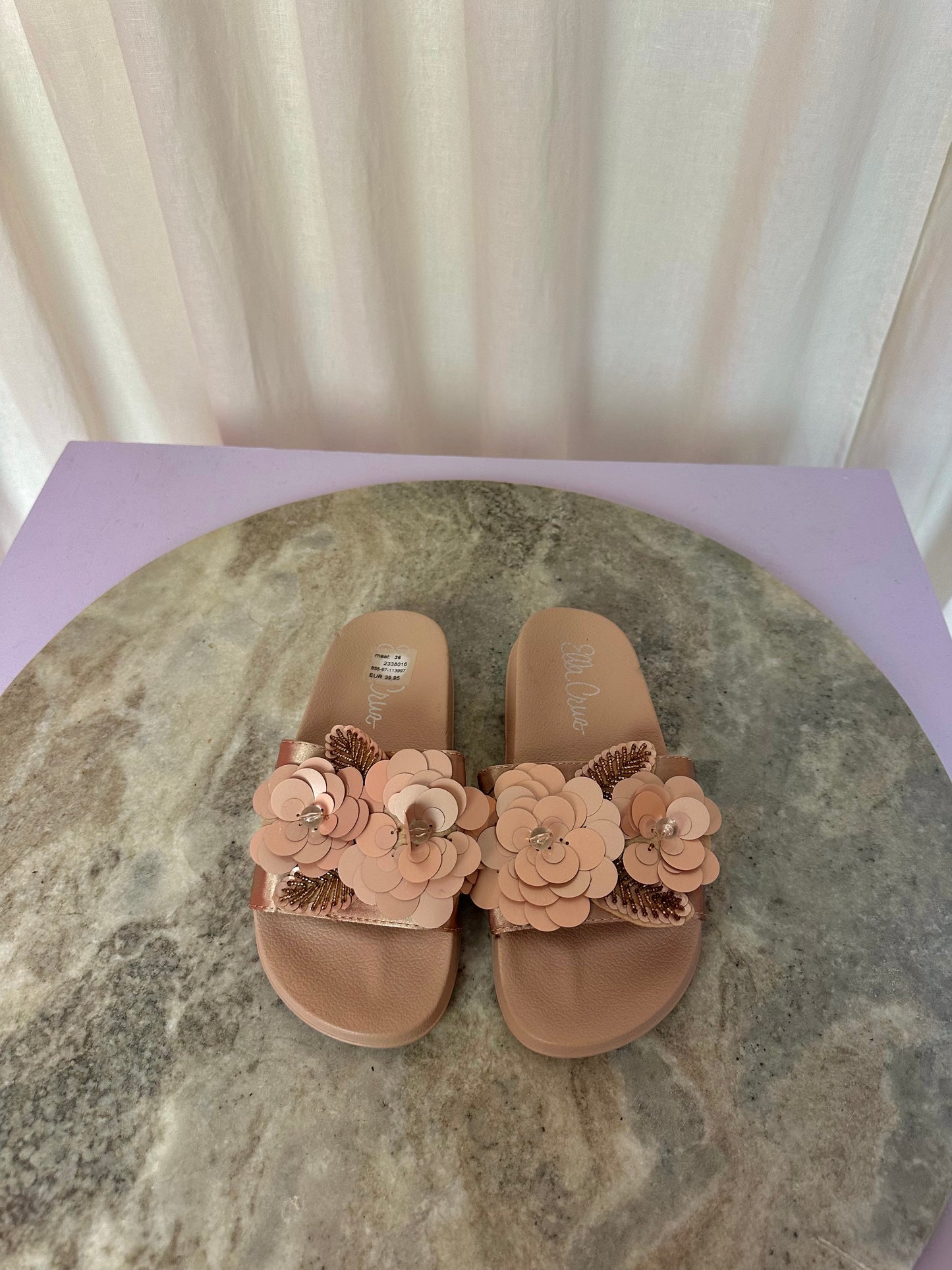 Slippers Ella Cruz bloemen oudroze maat 36