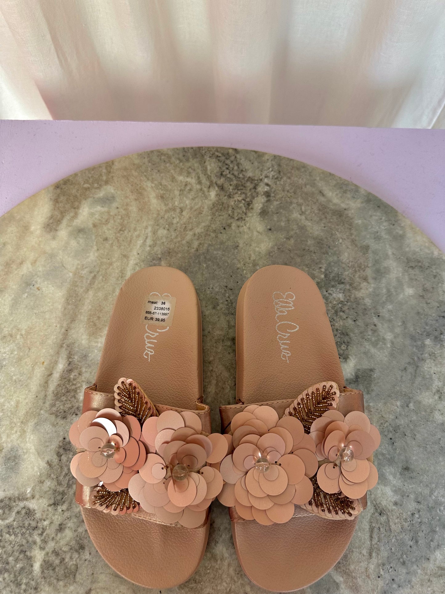 Slippers Ella Cruz bloemen oudroze maat 36