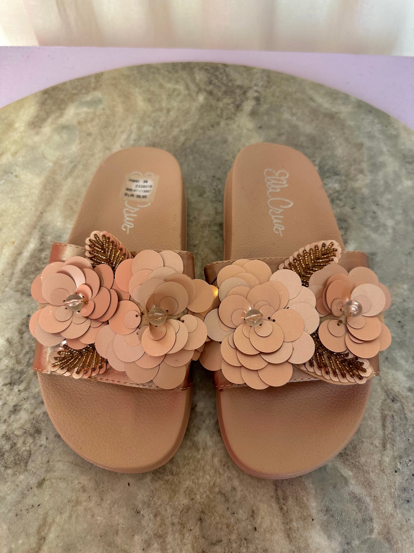 Slippers Ella Cruz bloemen oudroze maat 36