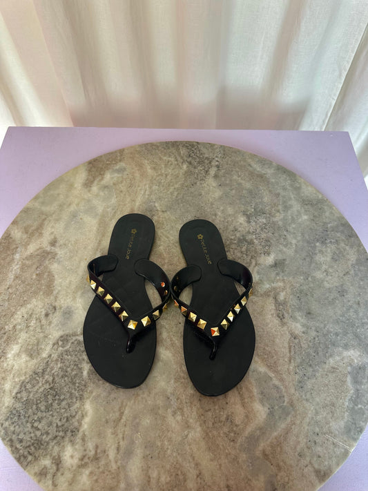Slippers Petite Jolie zwart studs goud maat 36