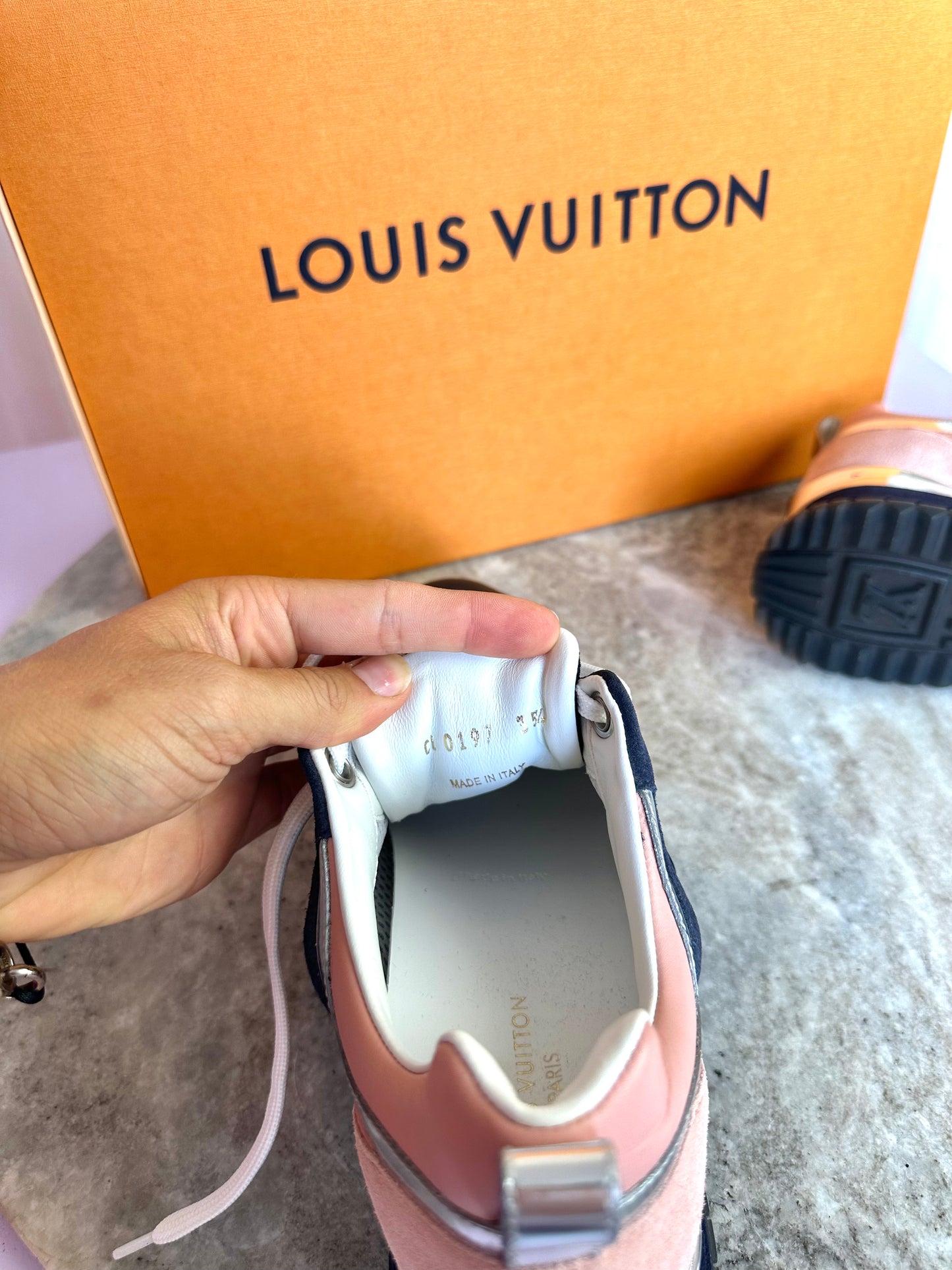 Sneakers Louis Vuitton donkerblauw/roze - Maat 35,5