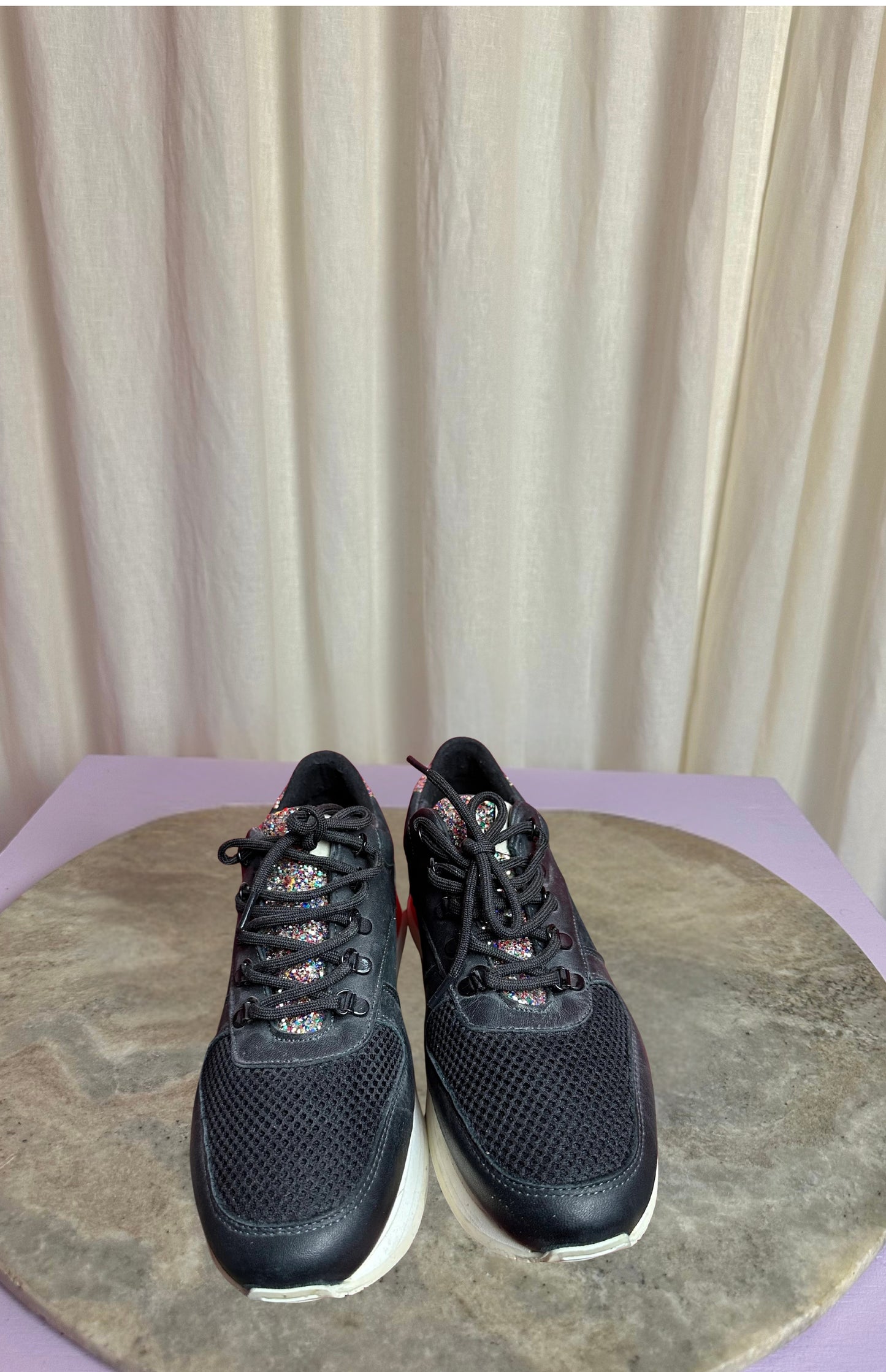 Sneakers Nubikk glitters zwart, rood maat 37