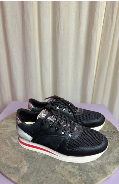 Sneakers Nubikk glitters zwart, rood maat 37