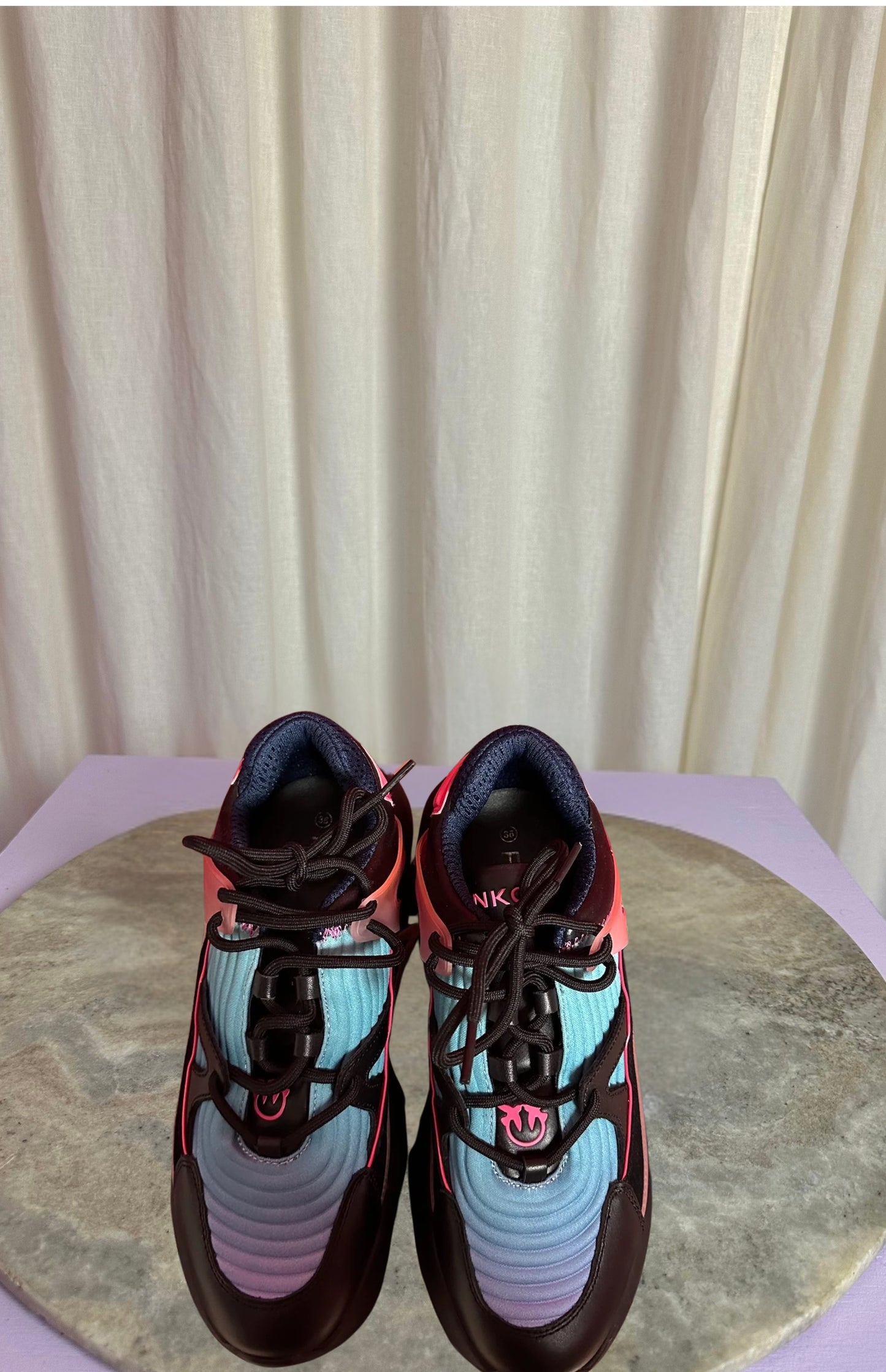 Sneakers PINKO zwart, roze, turquoise - Maat 36