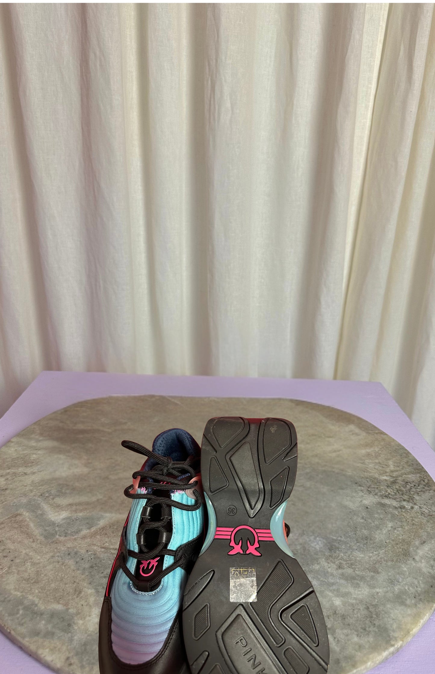 Sneakers PINKO zwart, roze, turquoise - Maat 36