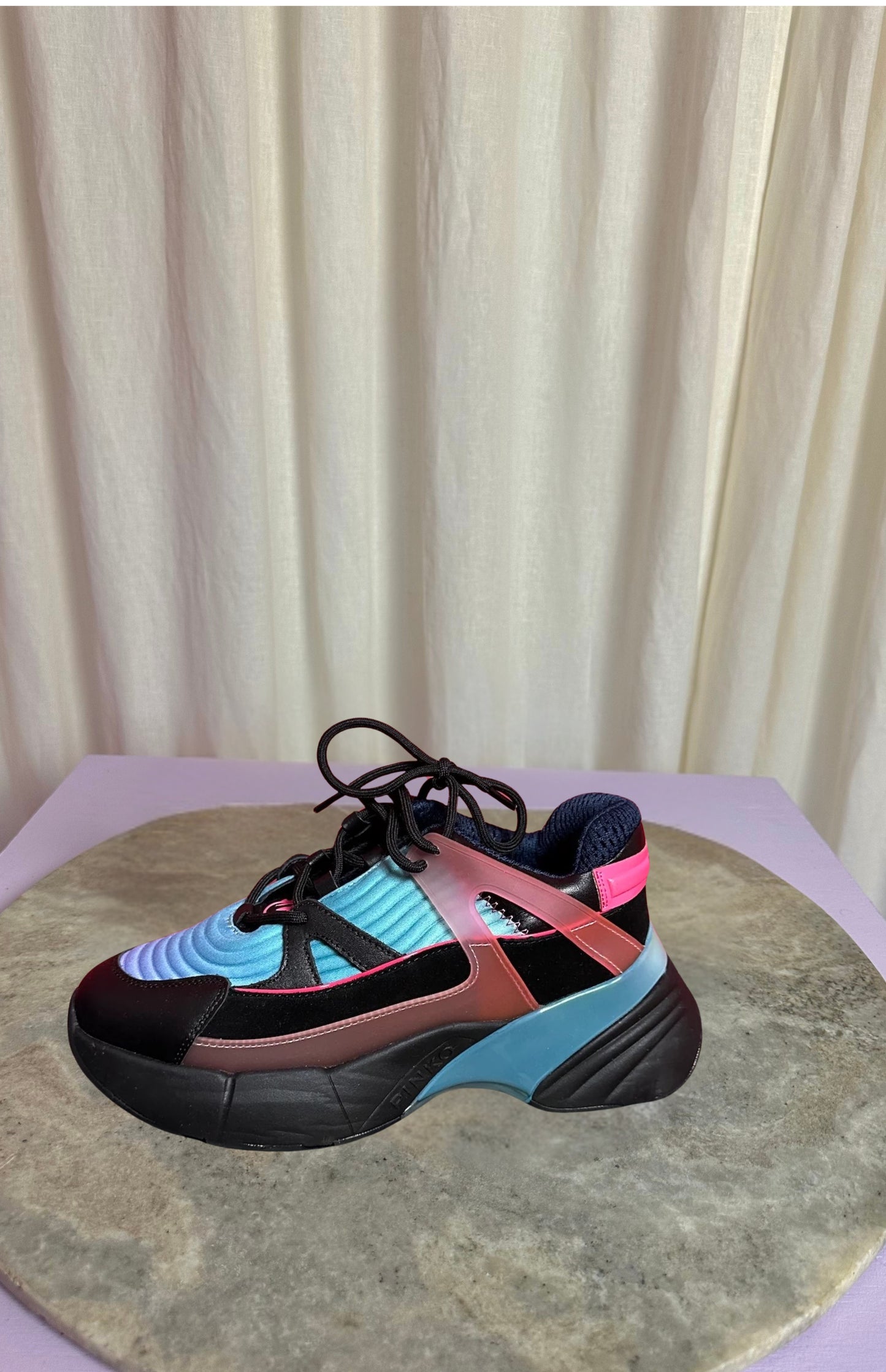Sneakers PINKO zwart, roze, turquoise - Maat 36
