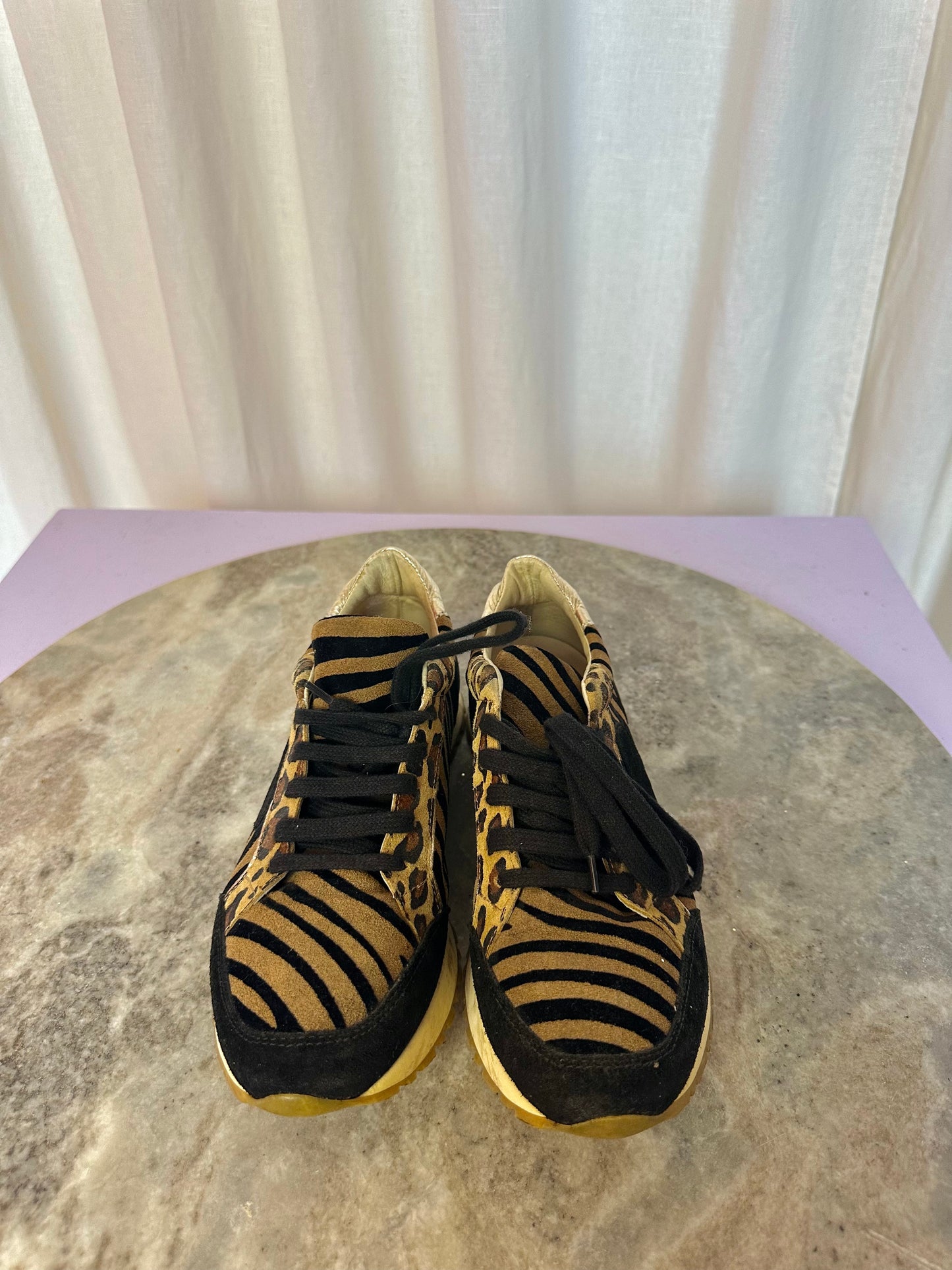 Sneakers Twin-Set hart zebraprint,panterprint bruin,zwart maat 37