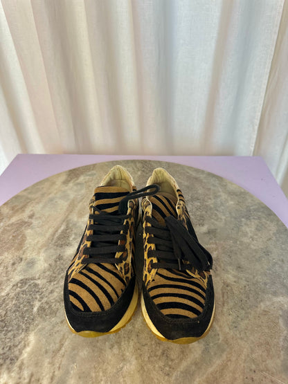 Sneakers Twin-Set hart zebraprint,panterprint bruin,zwart maat 37