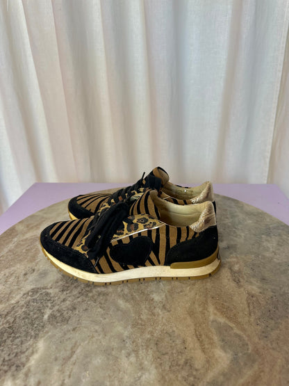 Sneakers Twin-Set hart zebraprint,panterprint bruin,zwart maat 37