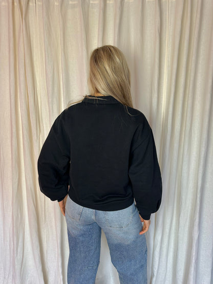 Sweater Eksept zwart,gouden knopen maat XL