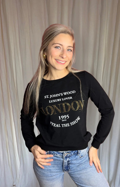 Sweater Liu Jo zwart, goud maat S