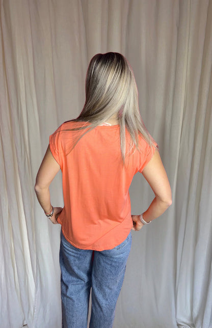 T-shirt Absolut Cashmere koraal maat L