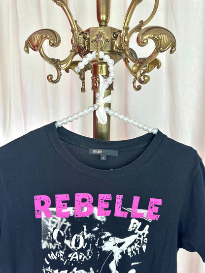T-shirt Maje rebelle zwart,roze maat 2