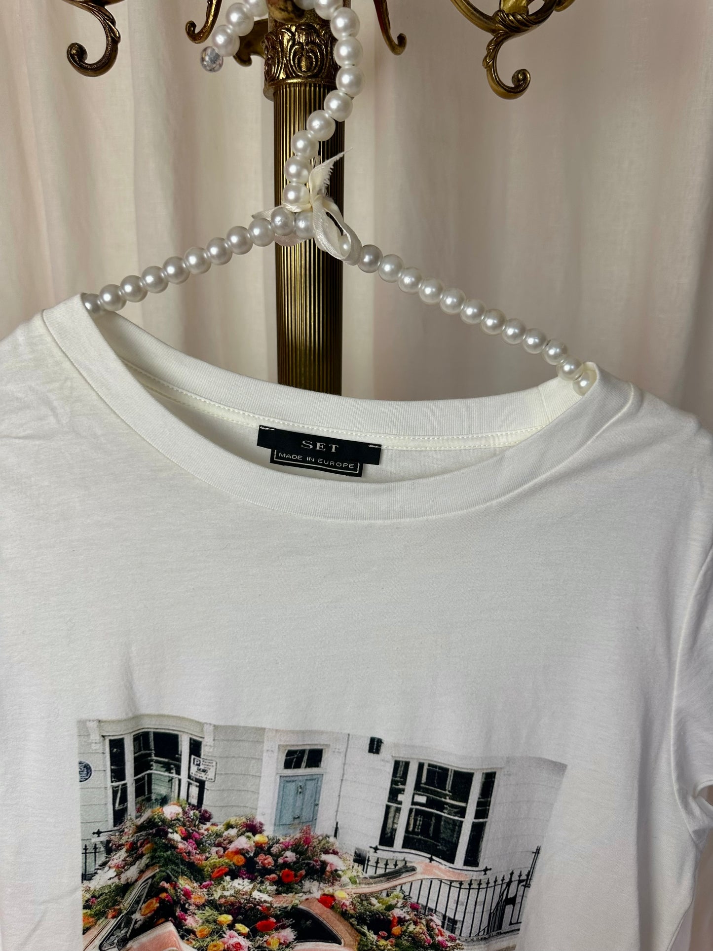 T-shirt SET opdruk wit maat 38