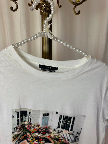 T-shirt SET opdruk wit maat 38