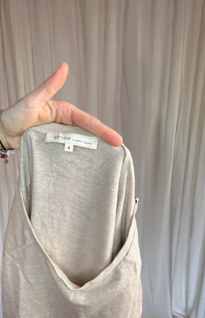 T-shirt Stroke linnen beige maat S