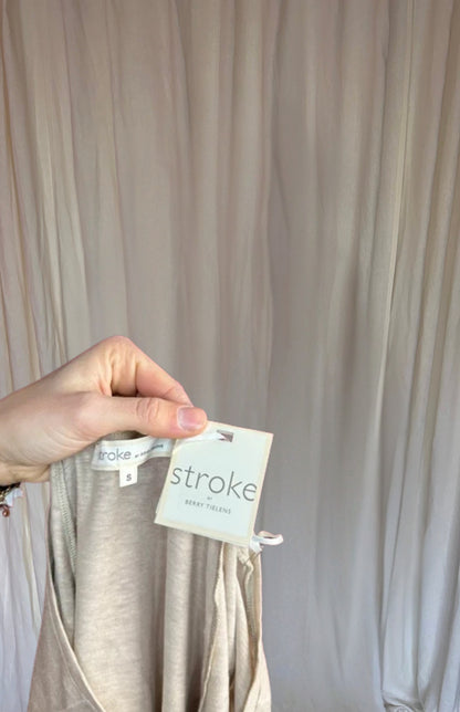 T-shirt Stroke linnen beige maat S