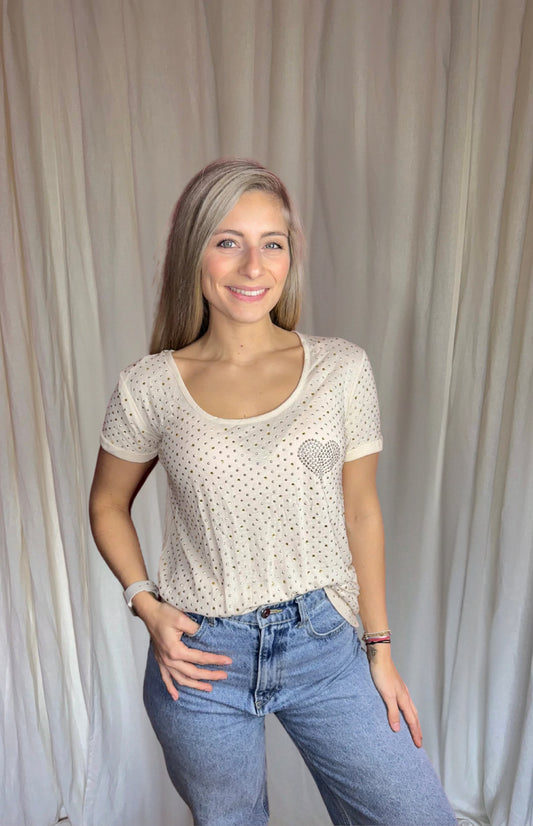 T-shirt Twinset beige/doré
