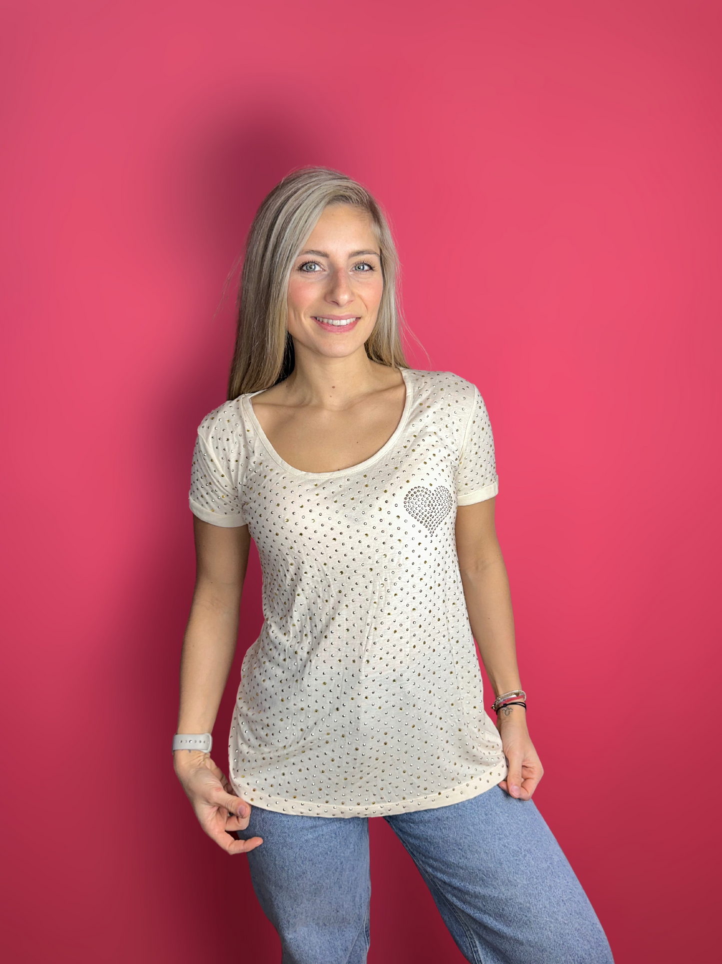 T-shirt Twinset beige/doré