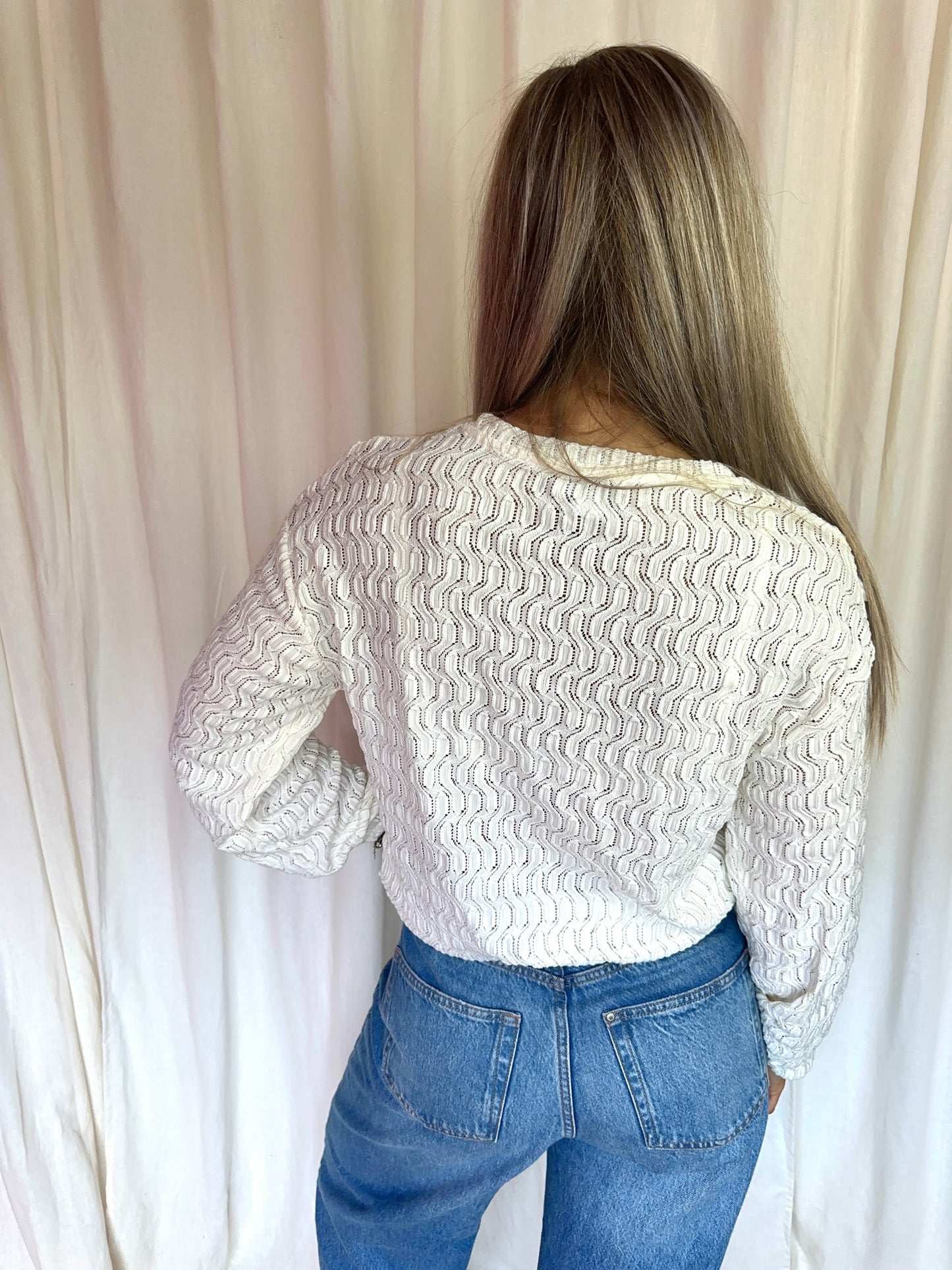 Top Cotton Club ruches crème maat XS