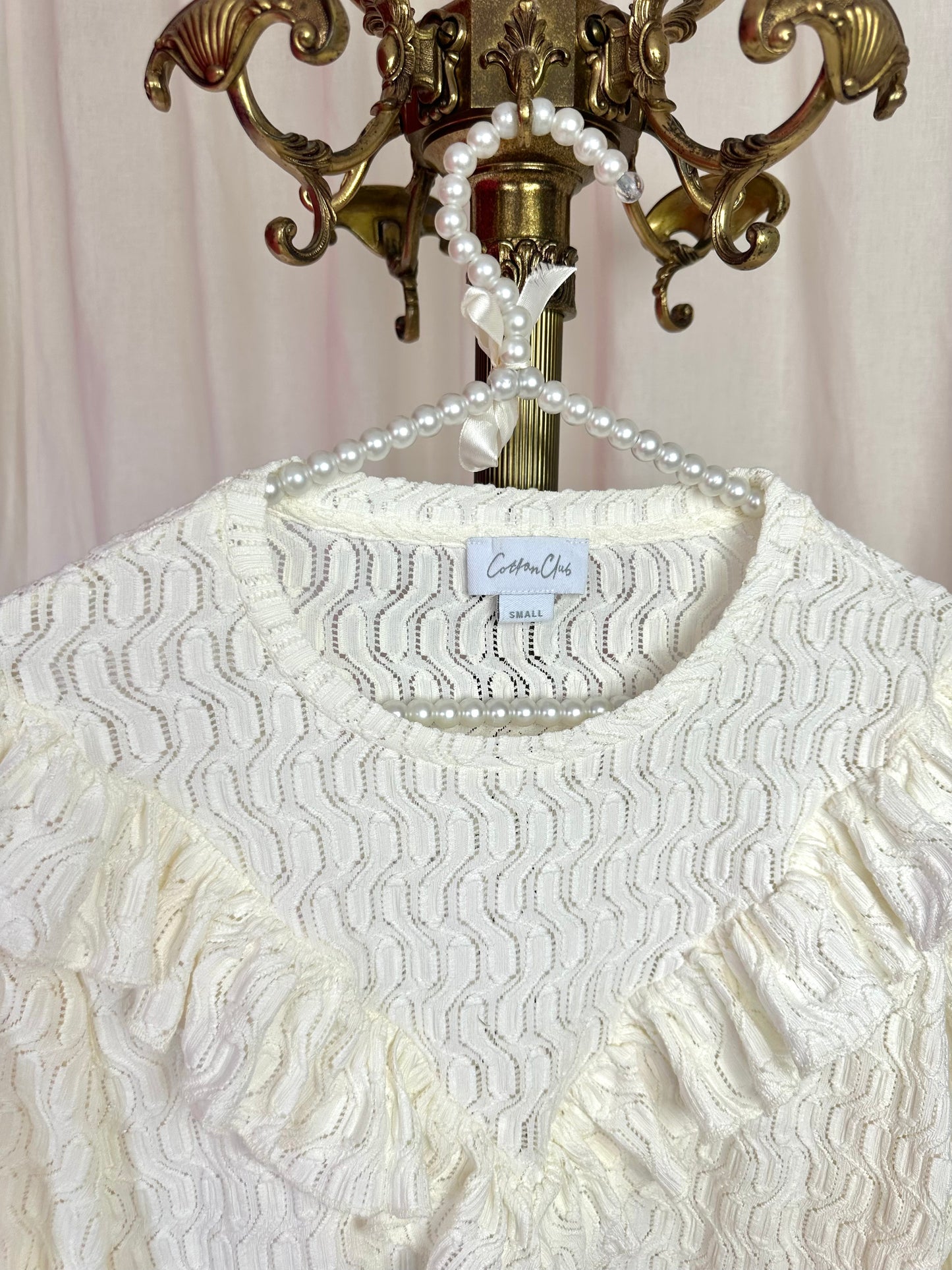 Top Cotton Club ruches crème maat XS
