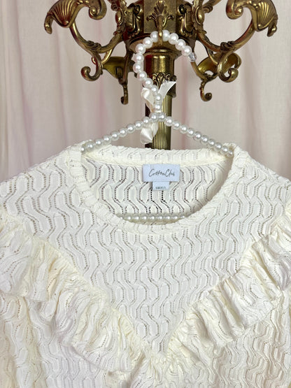 Top Cotton Club ruches crème maat XS