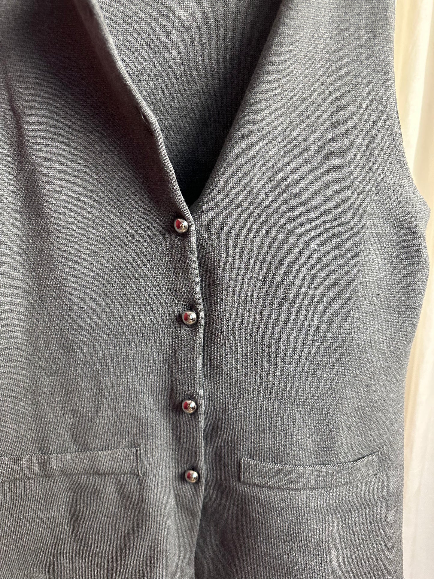 Top H&M gilet knopen donkergrijs maat S