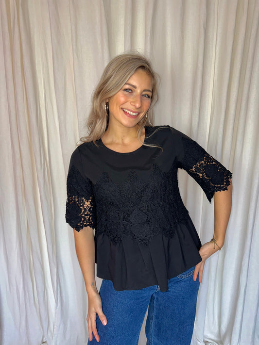 Top Luzabelle kant zwart maat S/M