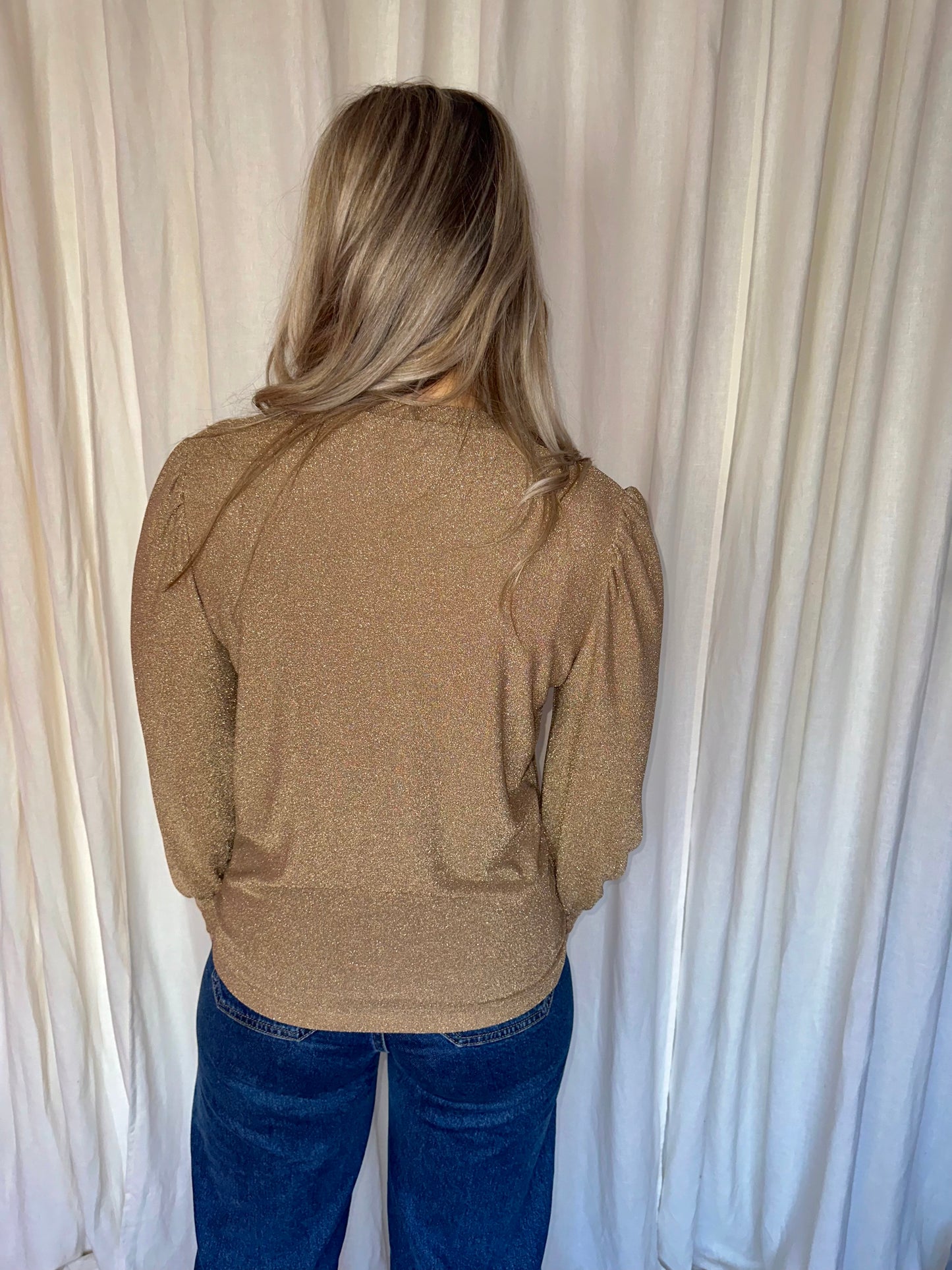 Top Musthaves By Elja pofmouw glitters brons maat S/M
