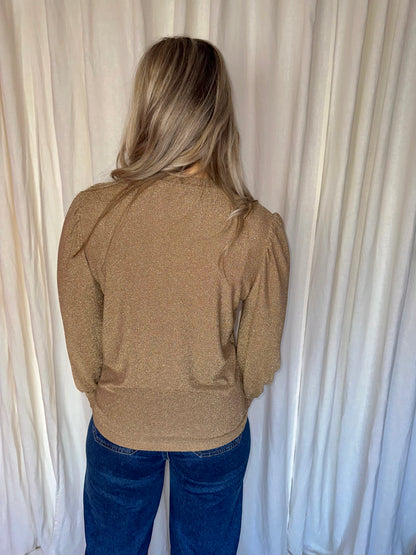 Top Musthaves By Elja pofmouw glitters brons maat S/M