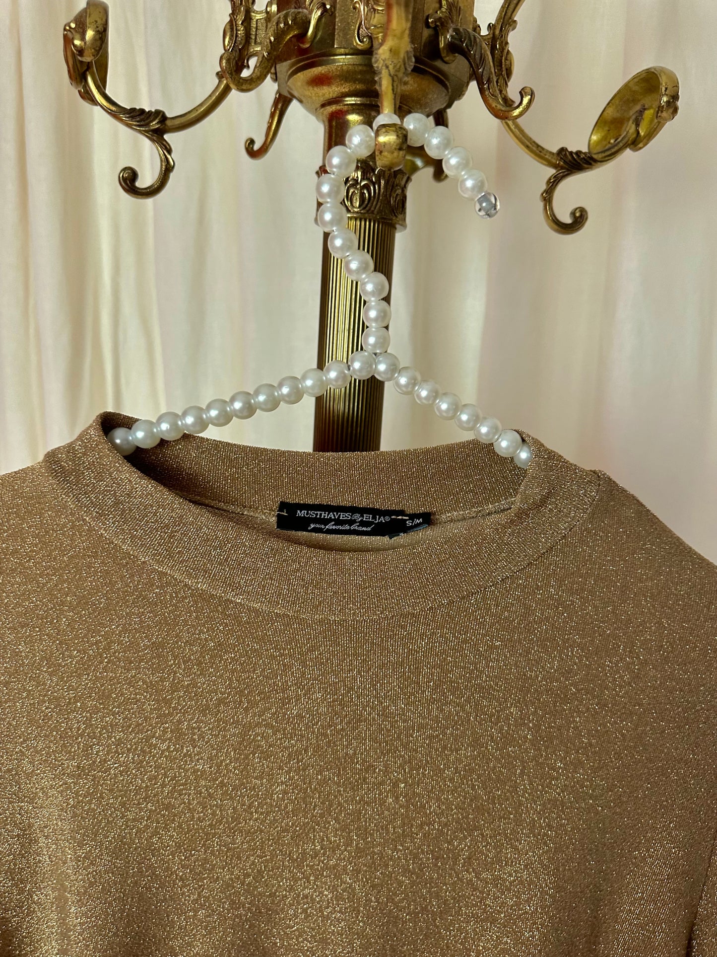 Top Musthaves By Elja pofmouw glitters brons maat S/M