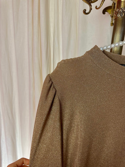 Top Musthaves By Elja pofmouw glitters brons maat S/M